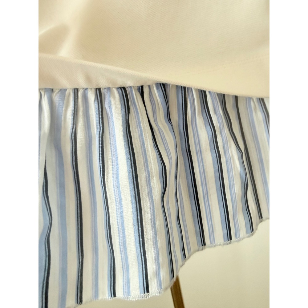 Anthropologie Open Back Striped Twofer Tank Top White Blue Cutout Back Small - Picture 5 of 13
